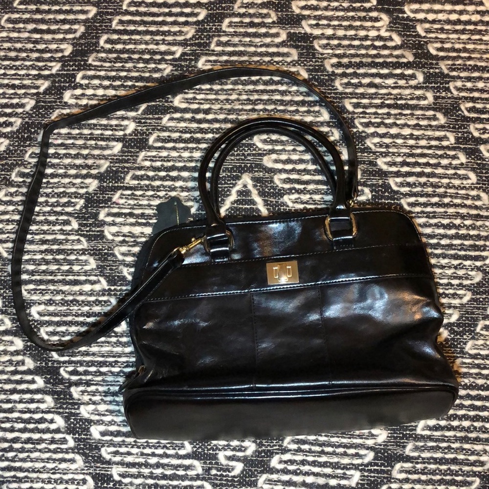 Giant Bernini Black Patent satchel/crossbody